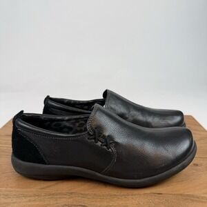 Womens Abeo Eastbourne Leather Slip On Comfort Shoes Black Size 8 M EUC
